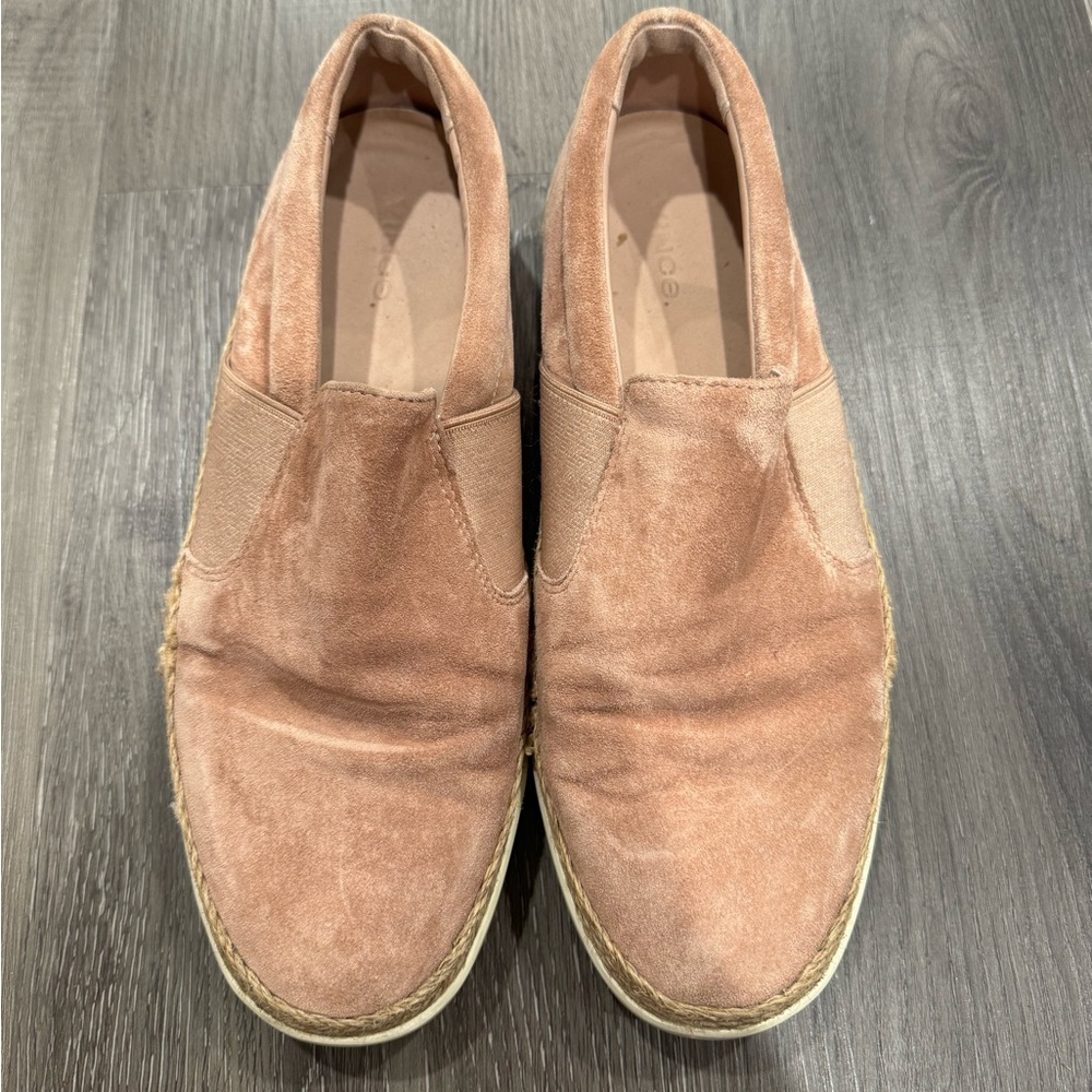 VINCE pink suede espadrilles